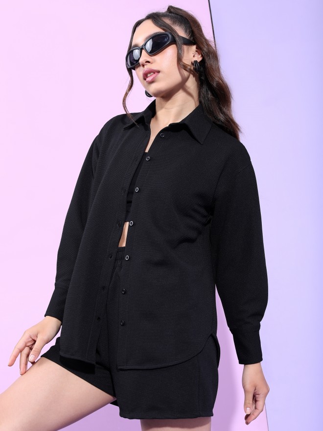 Tokyo Talkies Women Black Co-Ords 