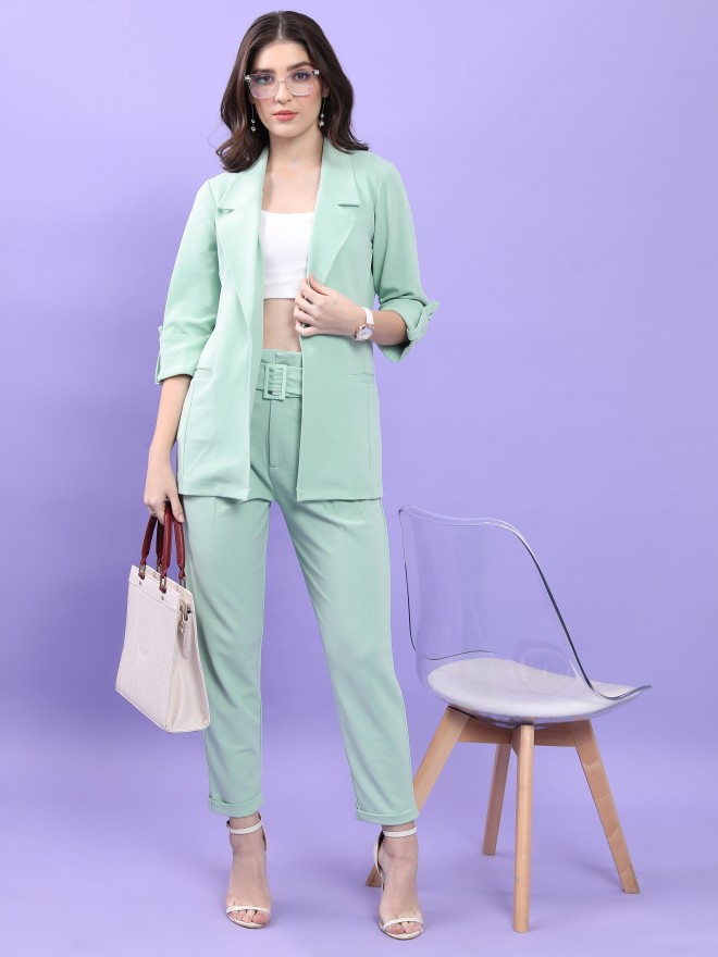 Buy Hot Pink Bell Bottom Pants Suit Set With Blazer, Pink Blazer Trouser  Suit for Women, White Trouser Set for Women, Pants Suit Set Womens Online  in India 