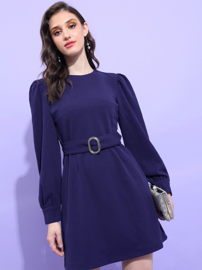 Buy Tokyo Talkies Navy Solid Wrap Dress for Women Online at Rs.499 - Ketch