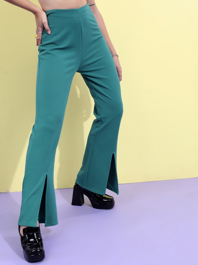 Yogalicious Womens Lux Laila Wide Leg Flare Pants - Iceberg Green - X Small  : Target