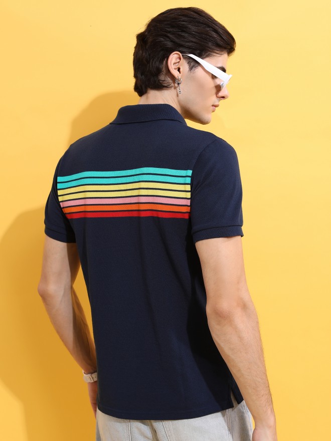 Buy Highlander Navymulti Striped Polo Collar T Shirt For Men Online At Rs559 Ketch 7461