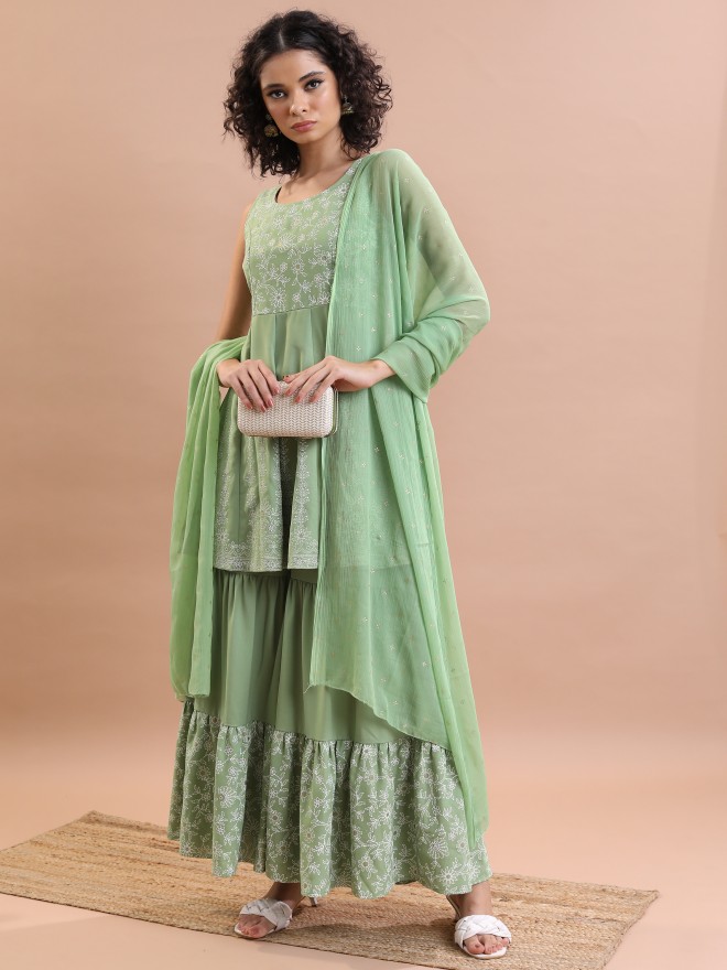 Ketch Women Green  Kurta Sets 