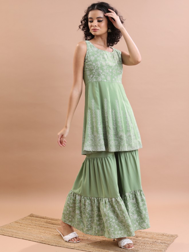 Ketch Women Green  Kurta Sets 