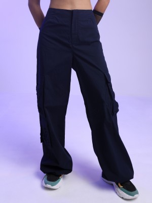 Solid Loose Fit Casual Trouser