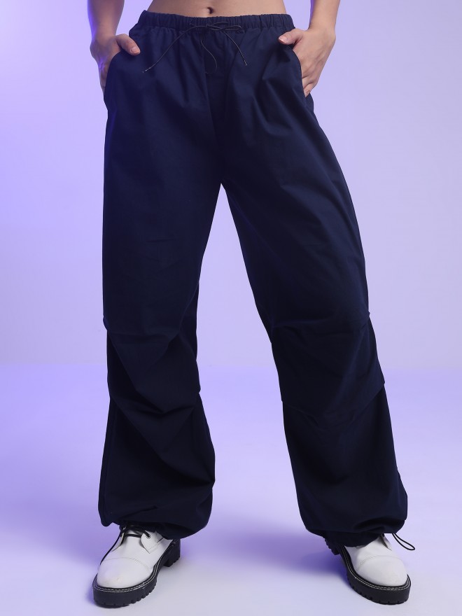 Buy NHCDFA Parachute Pants for Women Cargo Pants Women Baggy Y2K Low  Waist Wide Leg Baggy Relaxed Pants Black 253 XS at Amazonin