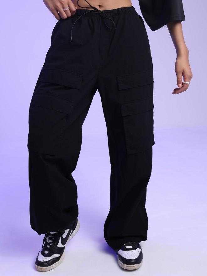 Buy Tokyo Talkies Black Loose Fit Solid Casual Trouser for Women Online at  Rs.621 - Ketch