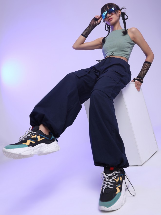 Style 500 Classic Solid Navy Baggy Pants