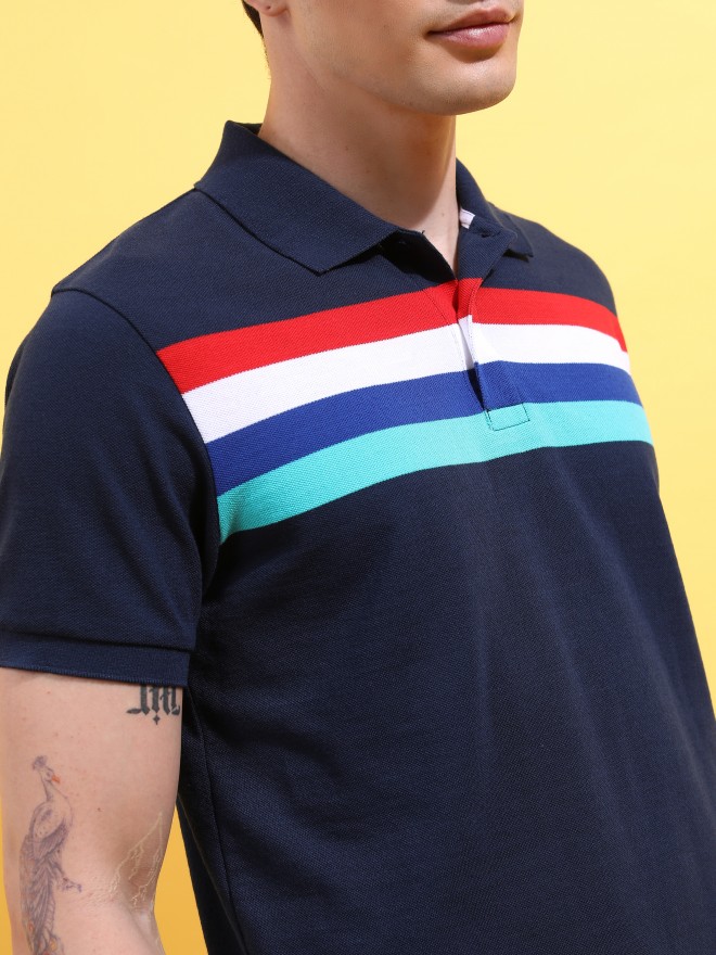 Buy Highlander Navymulti Striped Polo Collar T Shirt For Men Online At Rs559 Ketch 4892