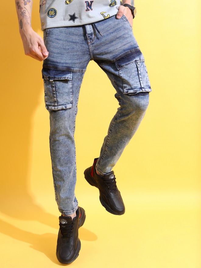 Buy Highlander Light Blue Slim Fit Stretchable Jeans for Men Online at ...