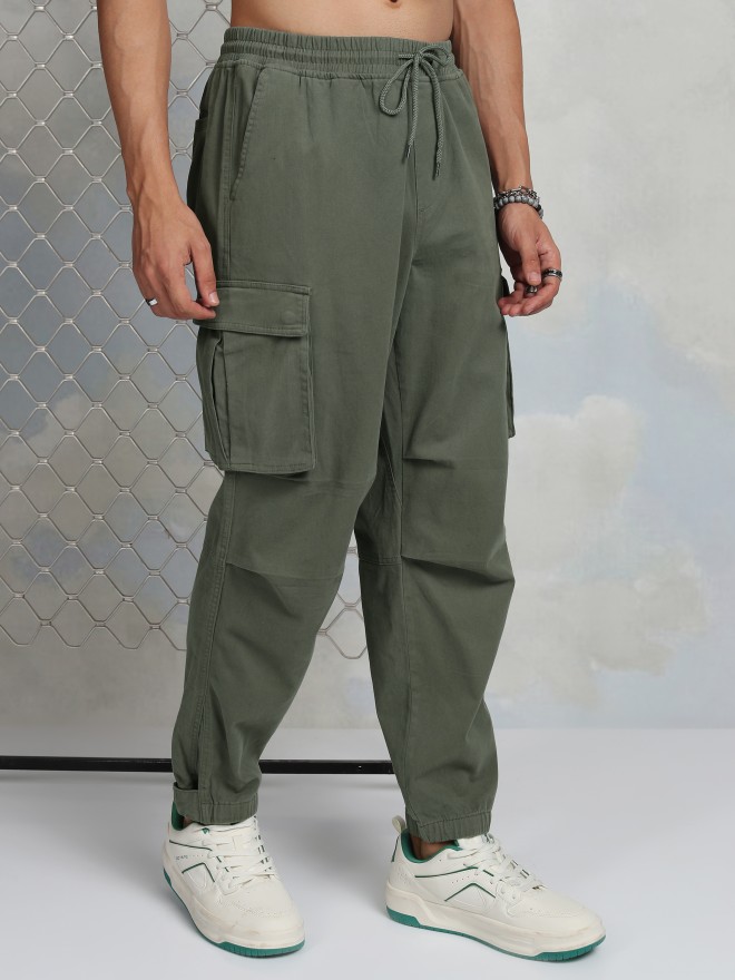 Buy Highlander Olive Regular Fit Solid Joggers for Men Online at Rs.919 ...