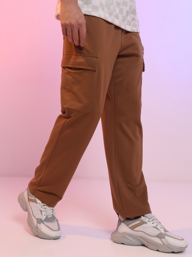 Buy Highlander Brown Slim Fit Solid Casual Trouser for Men Online at Rs.569  - Ketch