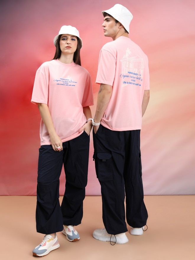 Oversized Tapered Sweatpants Pink