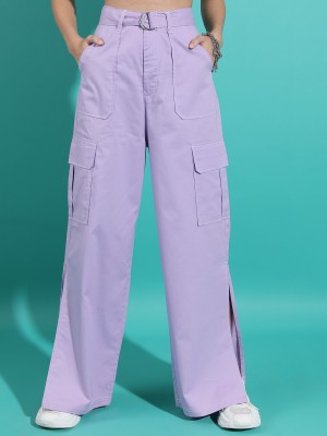 Solid Flared Casual Trouser