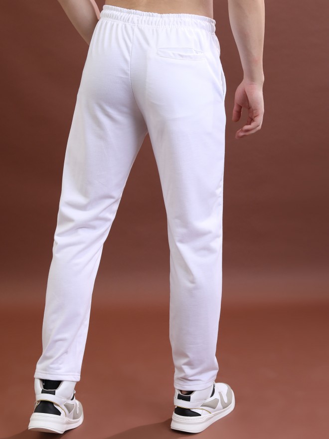 Highlander Men White Regular Fit Track Pants 