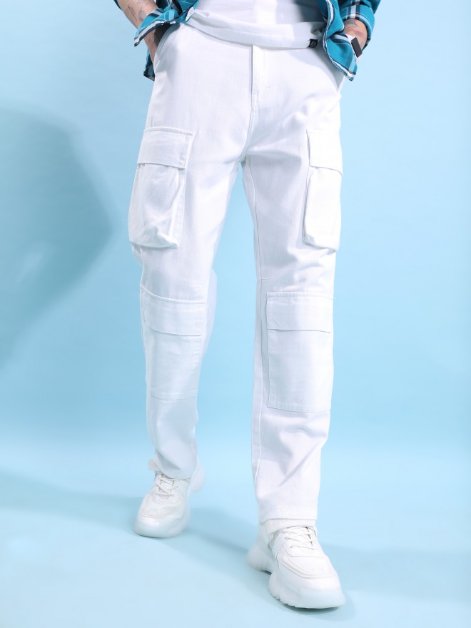 Mens white combat trousers sale