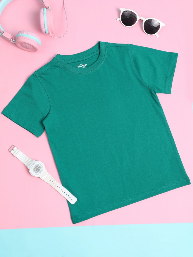 boys plain green t shirt