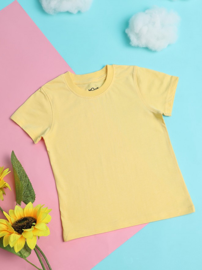 girls plain yellow t shirt