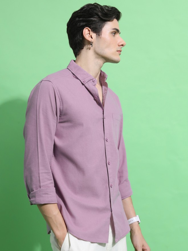 Buy KETCH Men Solid Casual Purple Shirt Online at Best Prices in India