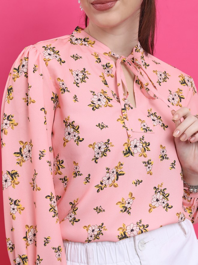 Ketch Women Pink Printed Casual Shirts 