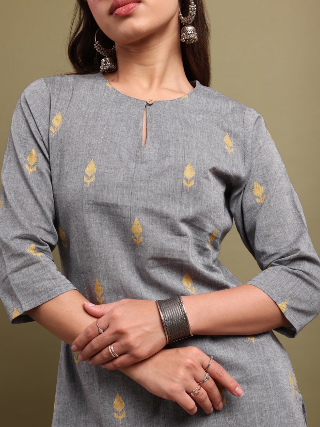 Vishudh Women Grey  Kurta Sets 