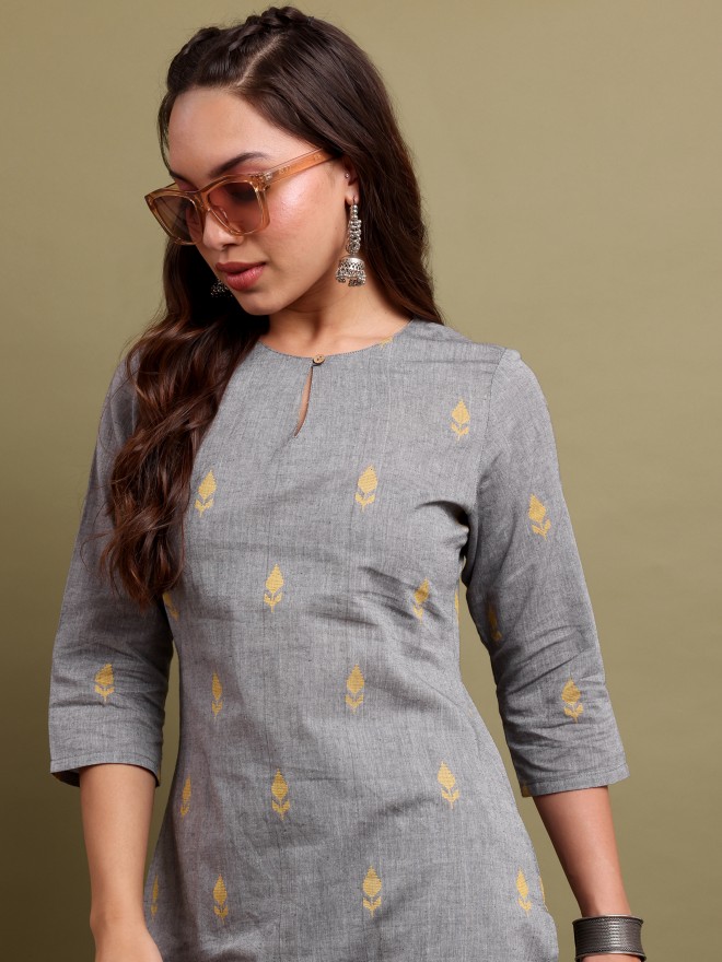 Vishudh Women Grey  Kurta Sets 