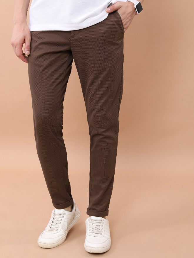 HIGHLANDER Slim Fit Men Brown Trousers - Buy DARK KHAKI HIGHLANDER Slim Fit  Men Brown Trousers Online at Best Prices in India