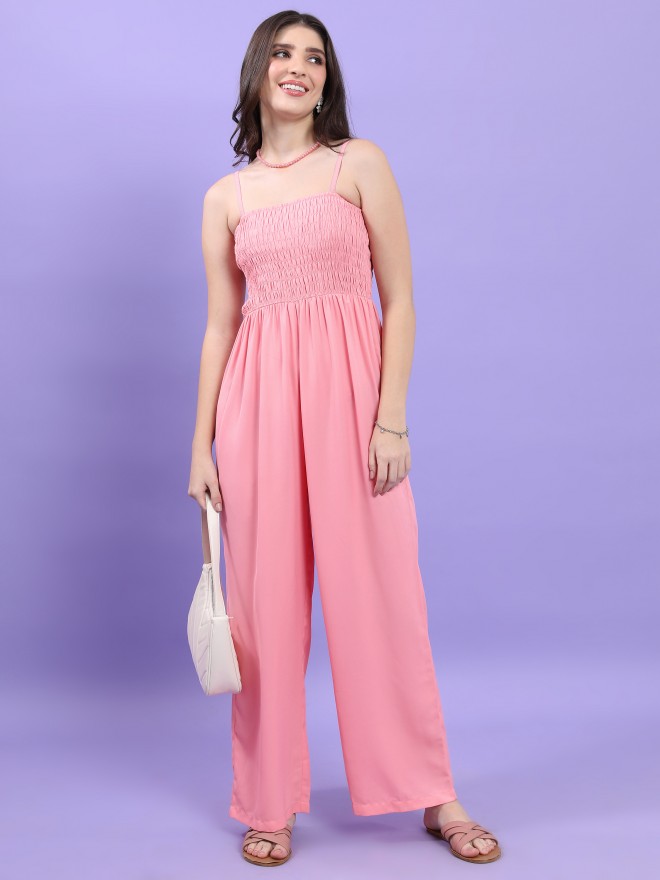 Tokyo Talkies Women Pink Solid Jumpsuits 