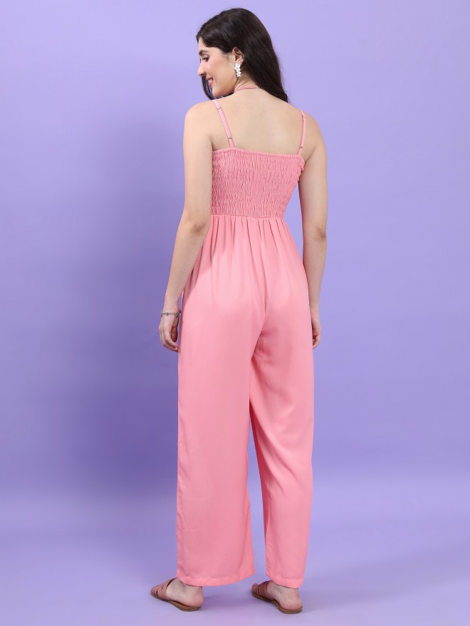 Tokyo Talkies Women Pink Solid Jumpsuits 