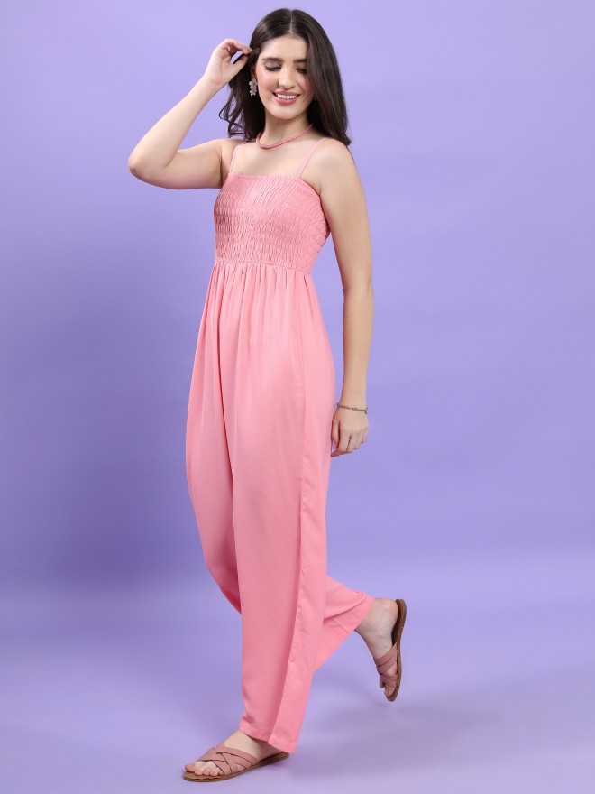 Tokyo Talkies Women Pink Solid Jumpsuits 