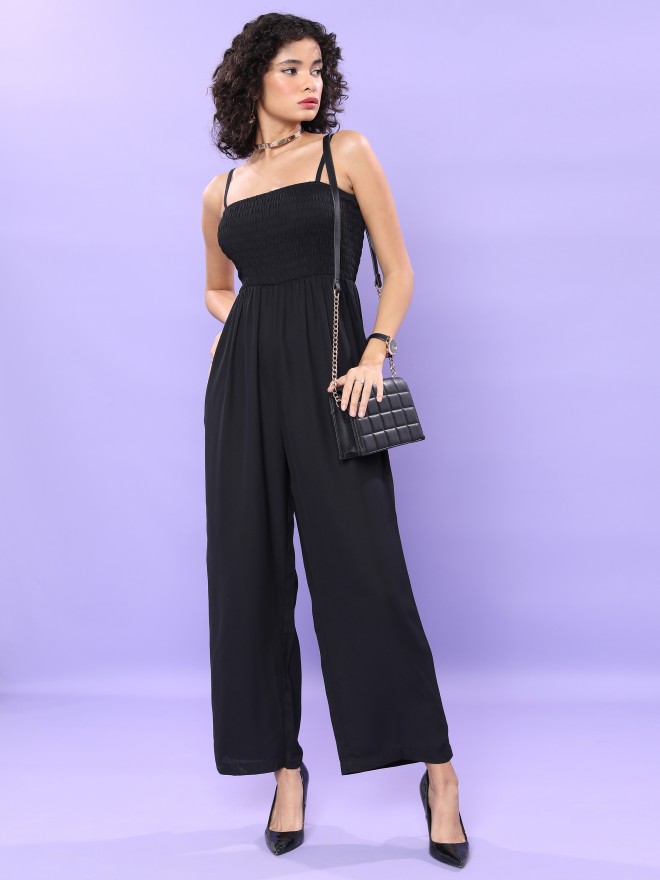 Tokyo Talkies Women Black Solid Jumpsuits 