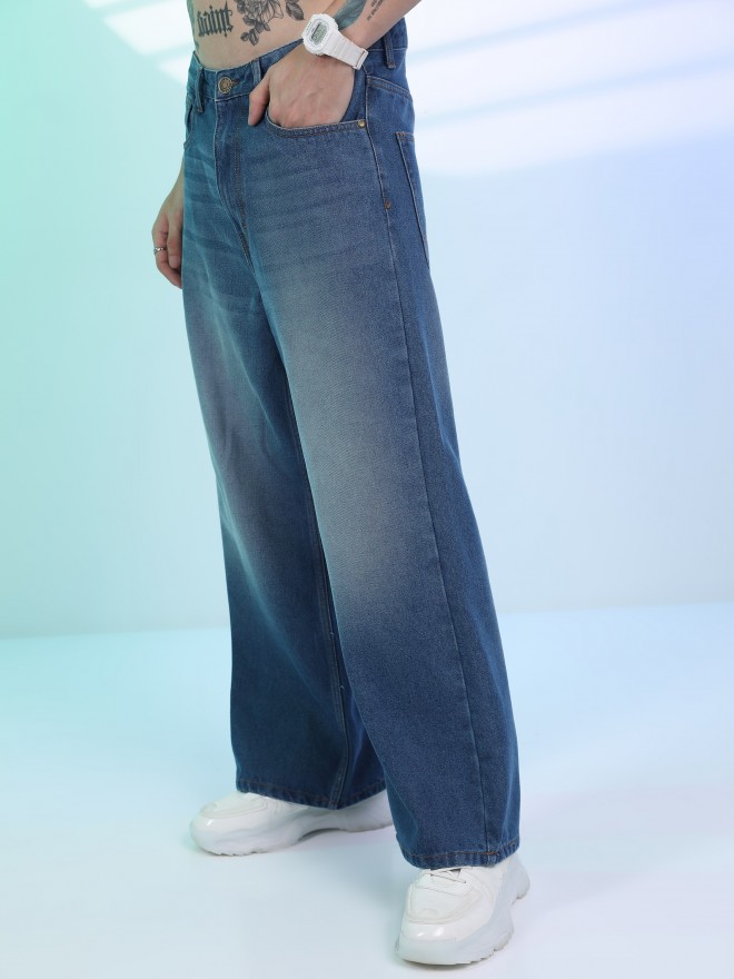 Bootcut Loose Jeans - Dark denim blue - Men | H&M US-donghotantheky.vn