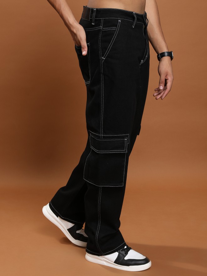 Buy Highlander Black Relax Baggy Cargo Jeans for Men Online at Rs.780 -  Ketch