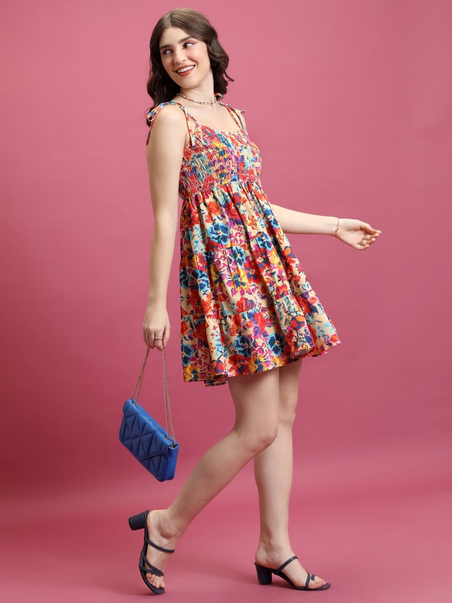 Buy Tokyo Talkies Multi Printed Fit & Flare Dress for Women Online at ...