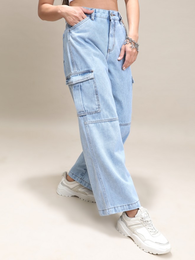 Buy Tokyo Talkies Light Blue Relaxed Fit Jeans for Women Online at Rs ...