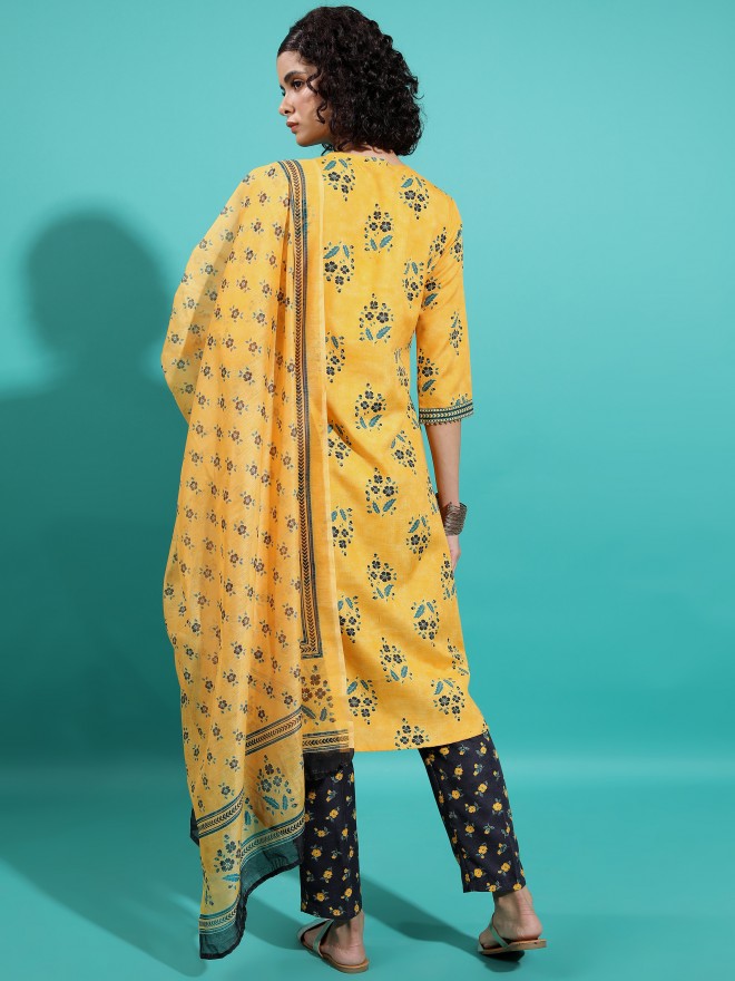 Ketch Women Mustard  Kurta Sets 