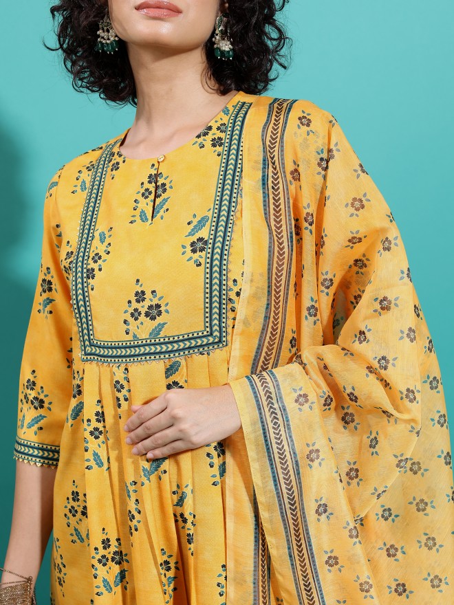 Ketch Women Mustard  Kurta Sets 