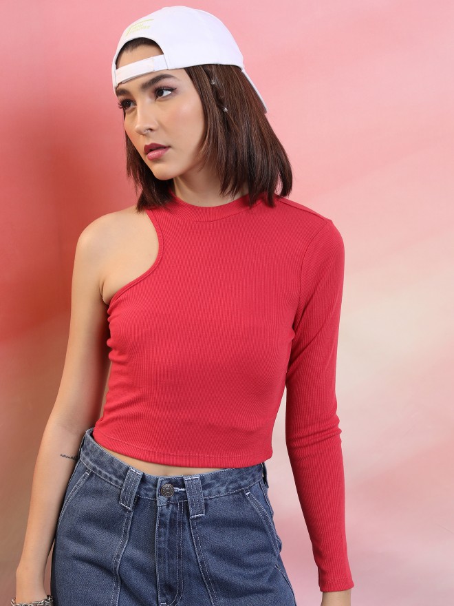 Ketch Women Red Solid Regular Tops 