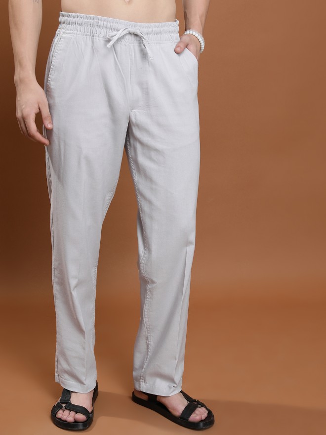 MRULIC jeans for men Mens Fashion Casual Loose Cotton Plus Size Pocket Lace  Up Elastic Waist Pants Trousers Men Casual Pants Grey + 4XL - Walmart.com