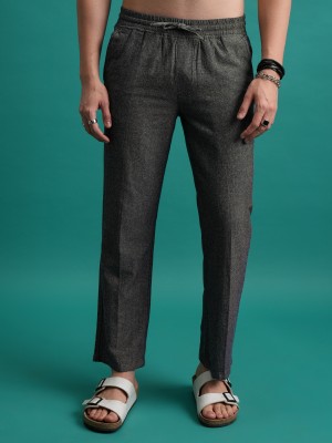 Men Straight Fit Casual Trousers 