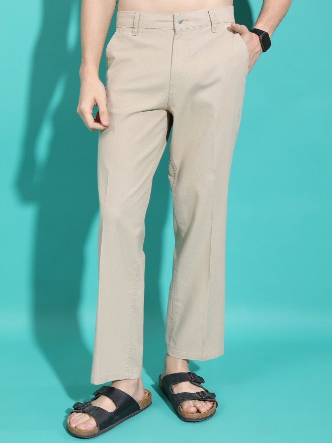 Buy United Colors of Benetton Olive Green Slim Fit Trousers for Mens Online  @ Tata CLiQ