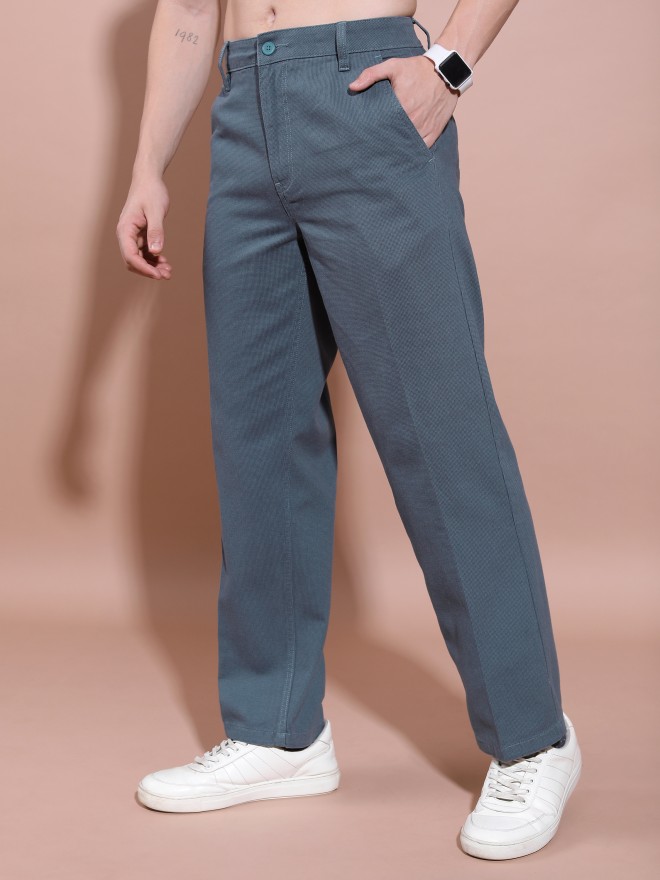 STRAIGHT FIT TROUSERS WITH BELT - Stone