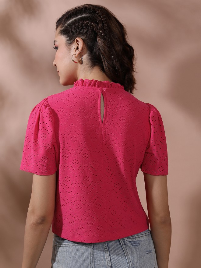 Ketch Women Pink Solid Regular Tops 