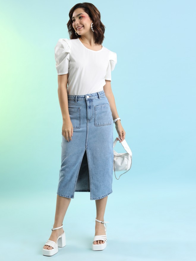 Tokyo Talkies Women White Solid Regular Tops 