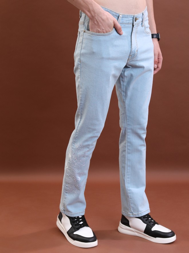 Buy Highlander Light Blue Straight Fit Stretchable Jeans for Men Online at  Rs.639 - Ketch
