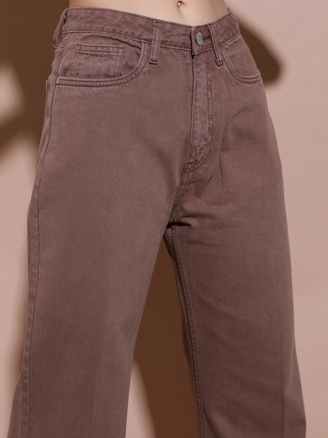 Buy Tokyo Talkies Brown Wide Leg Jeans for Women Online at Rs.753 - Ketch