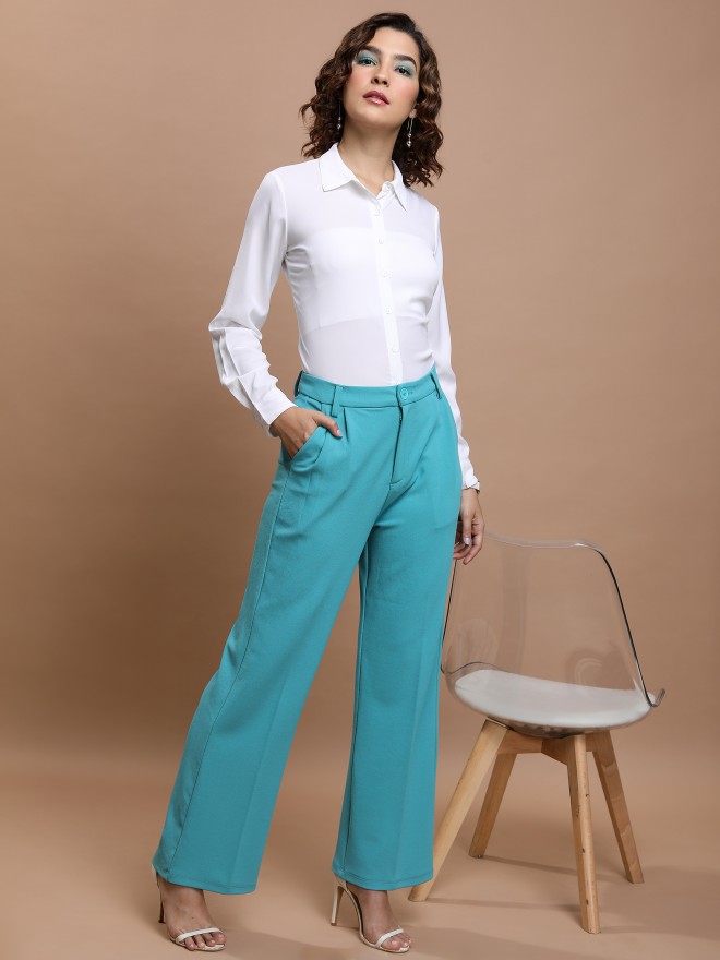 Tokyo Talkies Women White Solid Casual Shirts 