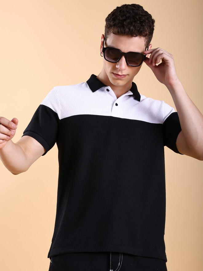 Buy Highlander Black Colourblocked Polo Collar Polo T Shirts for Men Online at Rs.429 Ketch