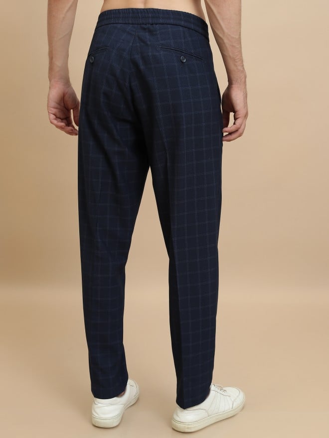 Mens navy deals casual trousers