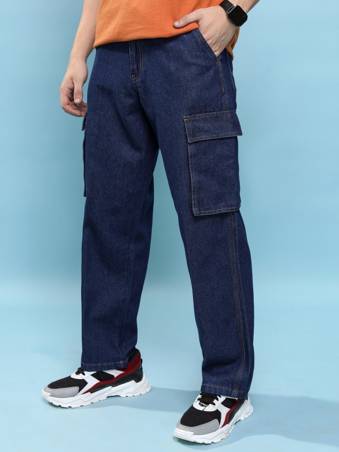 Buy Highlander Indigo Relax Cargo Baggy Jeans for Men Online at Rs.726 ...