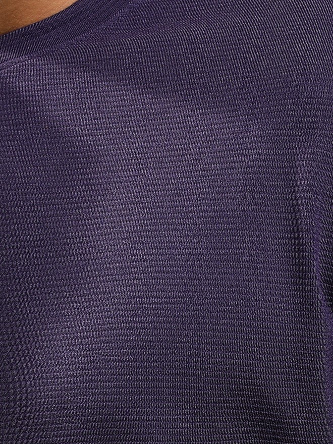 Ketch Men Purple Solid Round Neck T-Shirts 